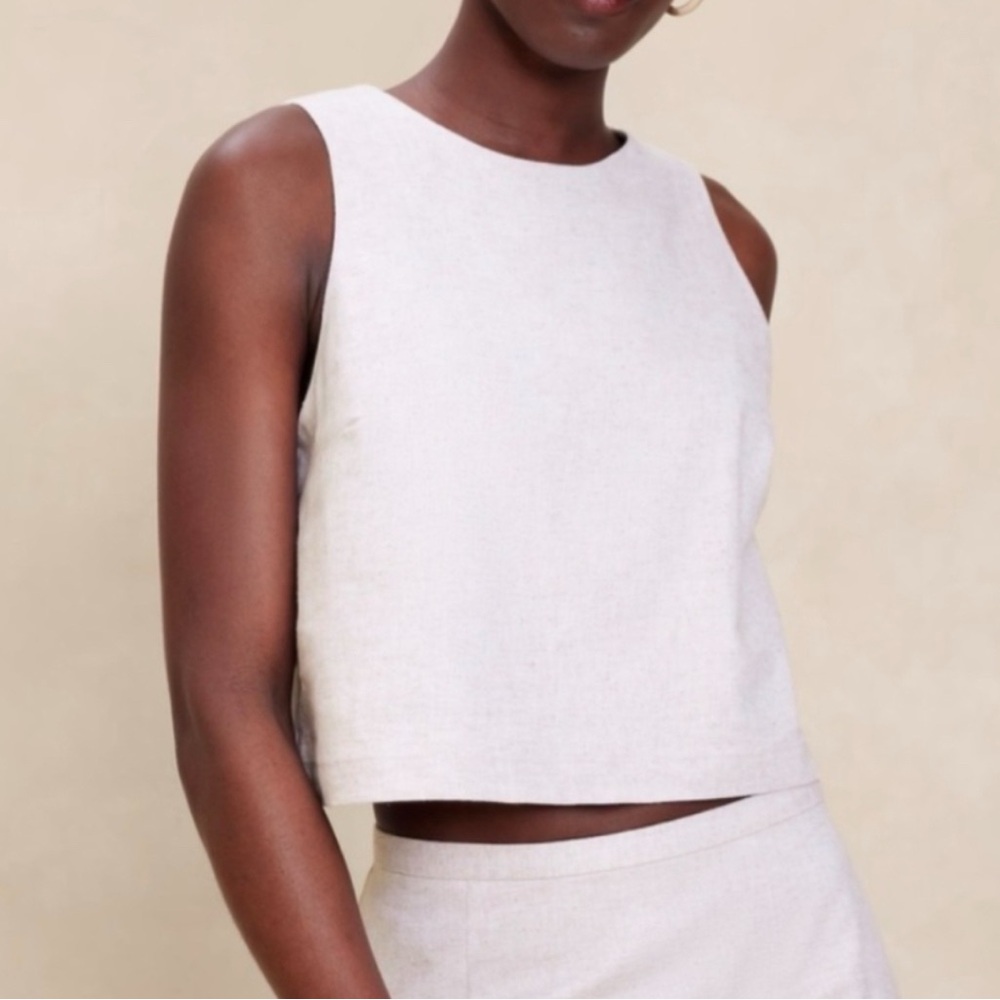 Banana Republic Linen Blend Cropped Shell Top